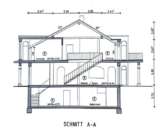 Schnitt Wohnhaus A-A