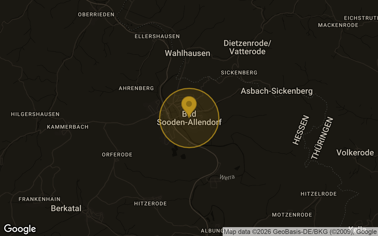 Karte mit der Lage von Bad Sooden-Allendorf