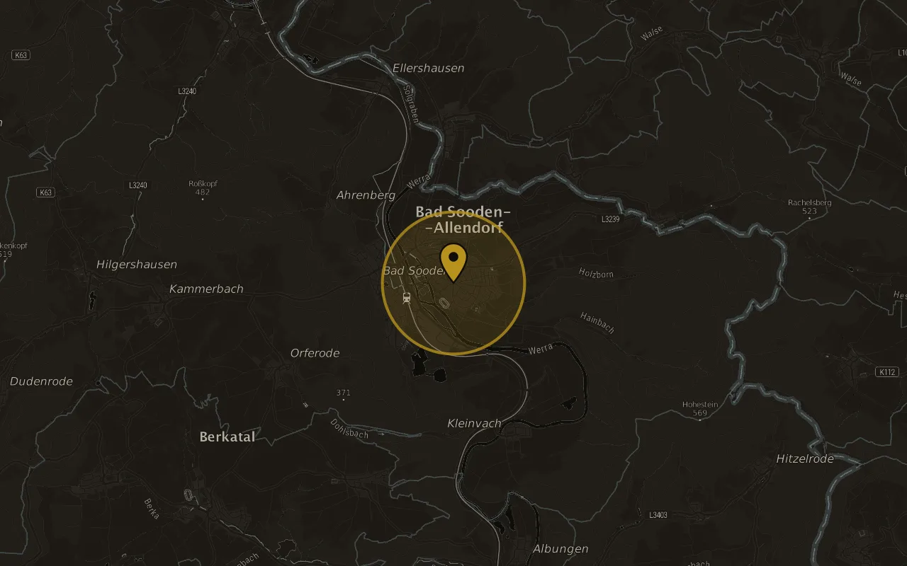 Karte mit der Lage von Bad Sooden-Allendorf