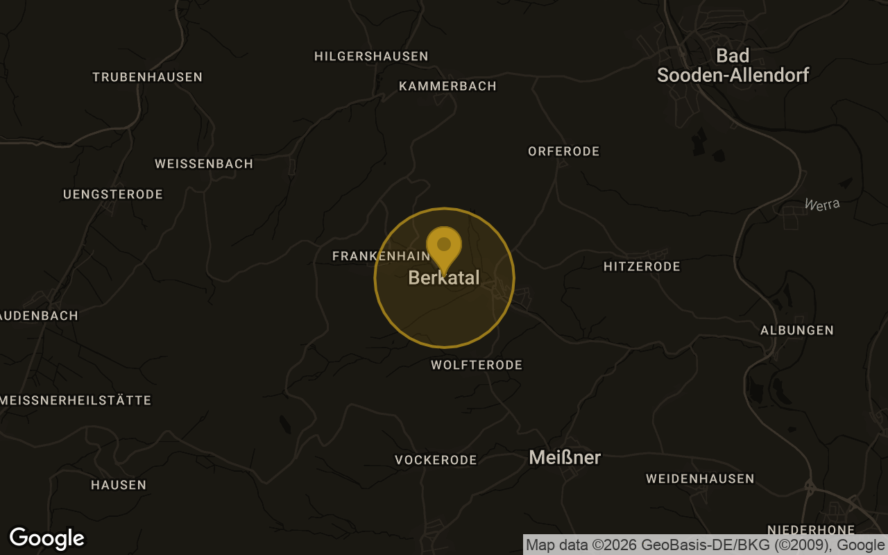 Karte mit der Lage von Berkatal