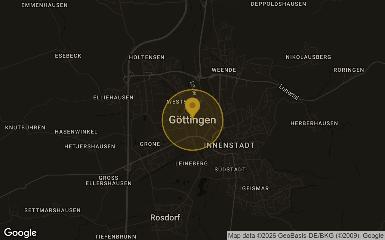 Karte mit der Lage von Göttingen