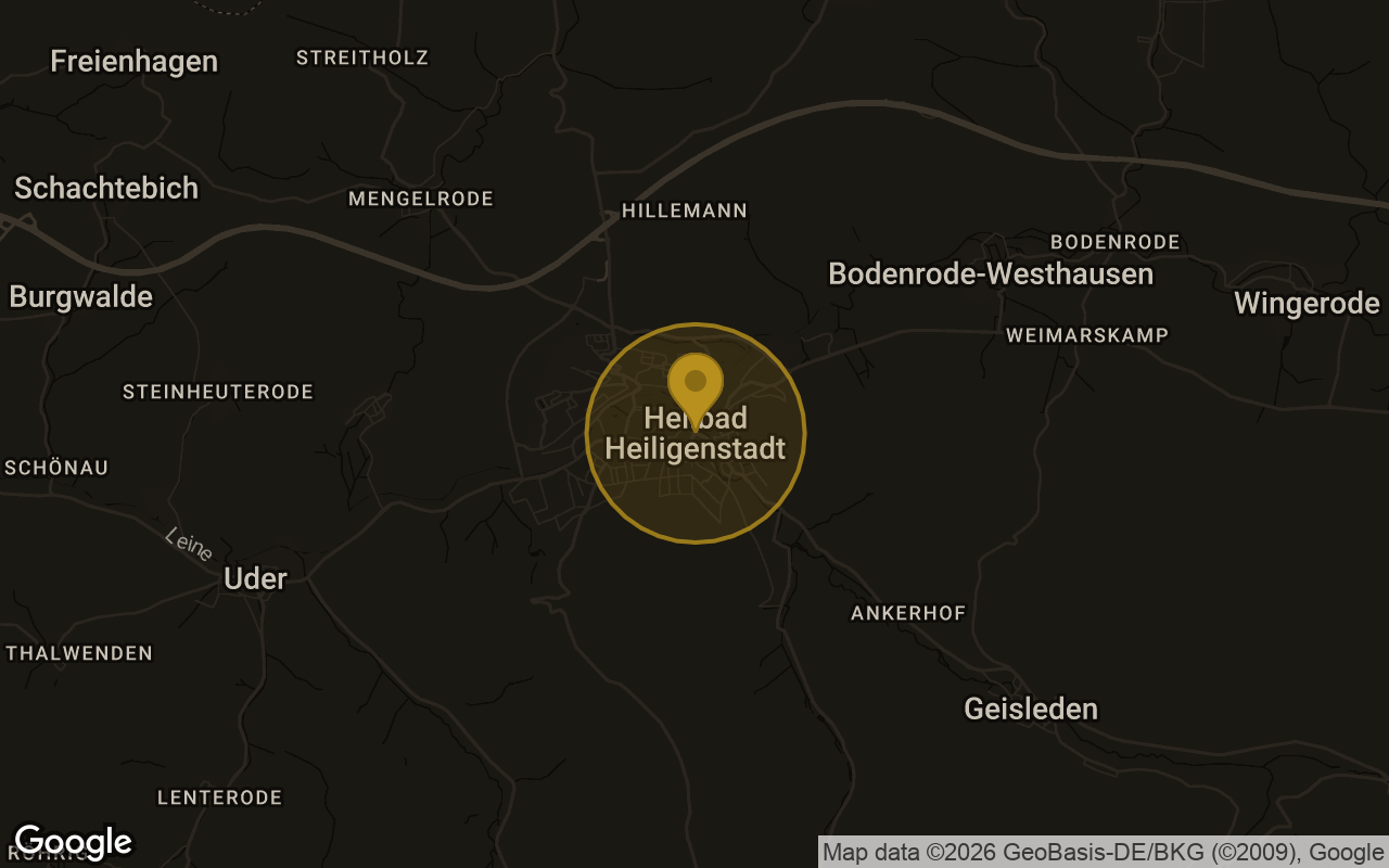 Karte mit der Lage von Heilbad Heiligenstadt