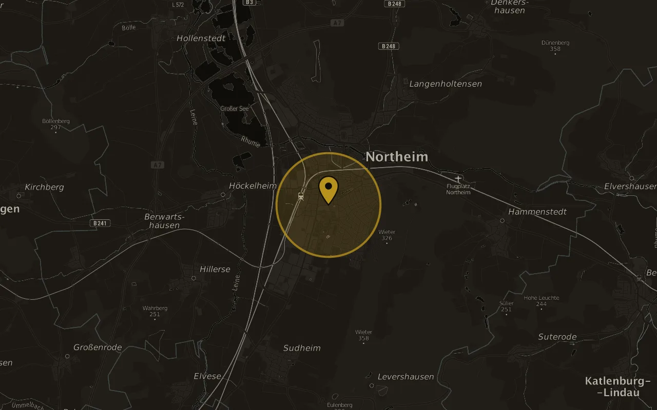 Karte mit der Lage von Northeim