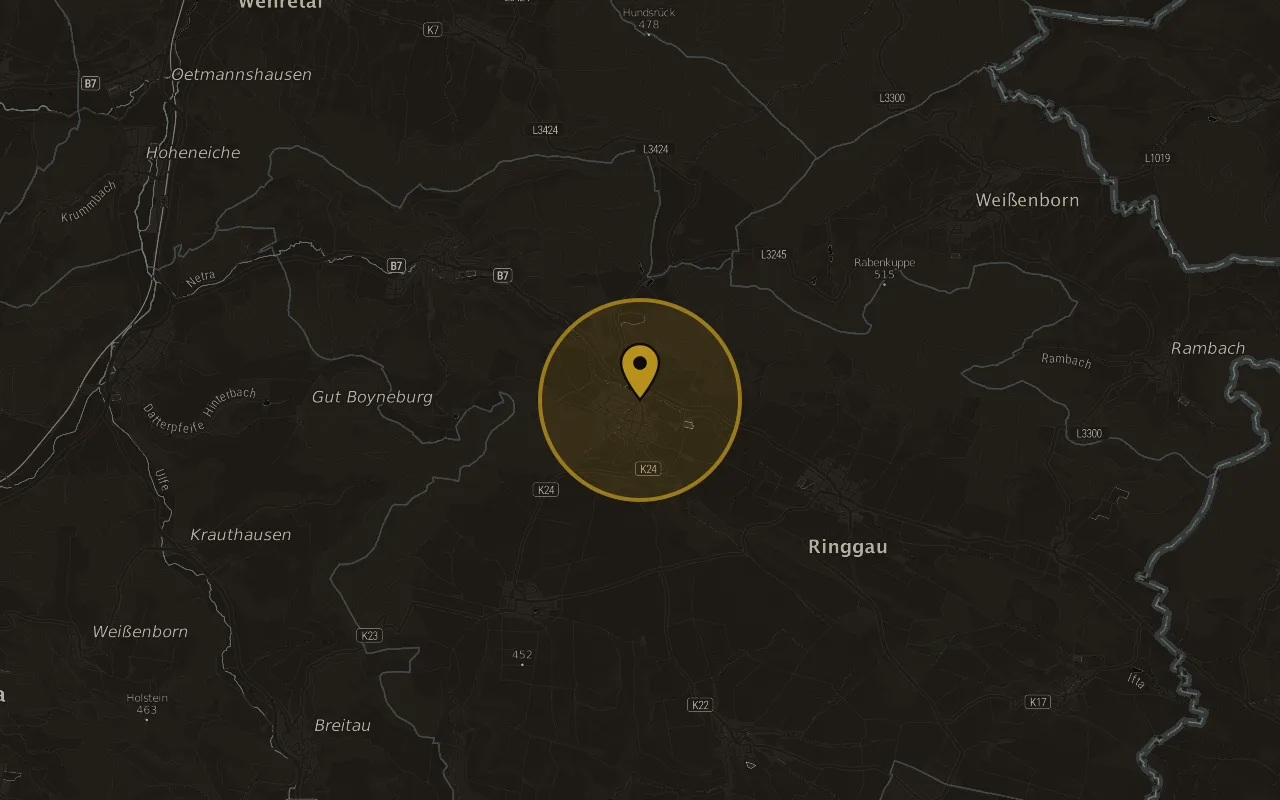 Karte mit der Lage von Ringgau