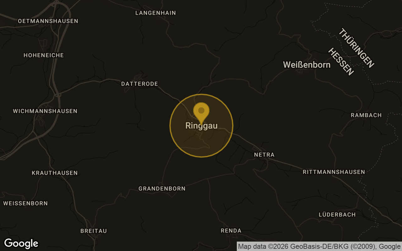 Karte mit der Lage von Ringgau