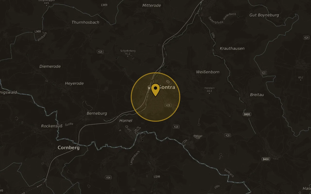 Karte mit der Lage von Sontra