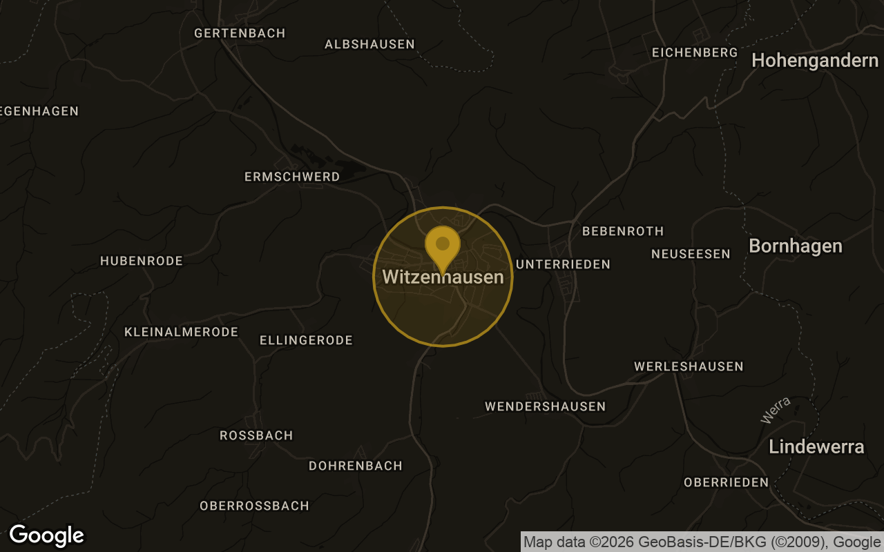 Karte mit der Lage von Witzenhausen